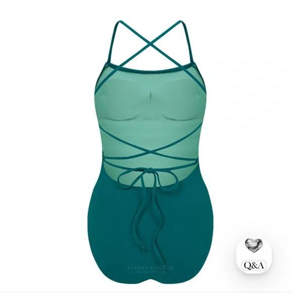 Red/Burgundy One-Piece Swimsuit with Adjustable Straps and High-Cut Legs - Picture 6 of 8